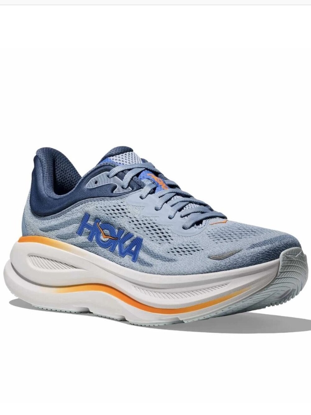 HOKA Men's Bondi 9 Shoe - Blue White Orange Sz 11D Like New